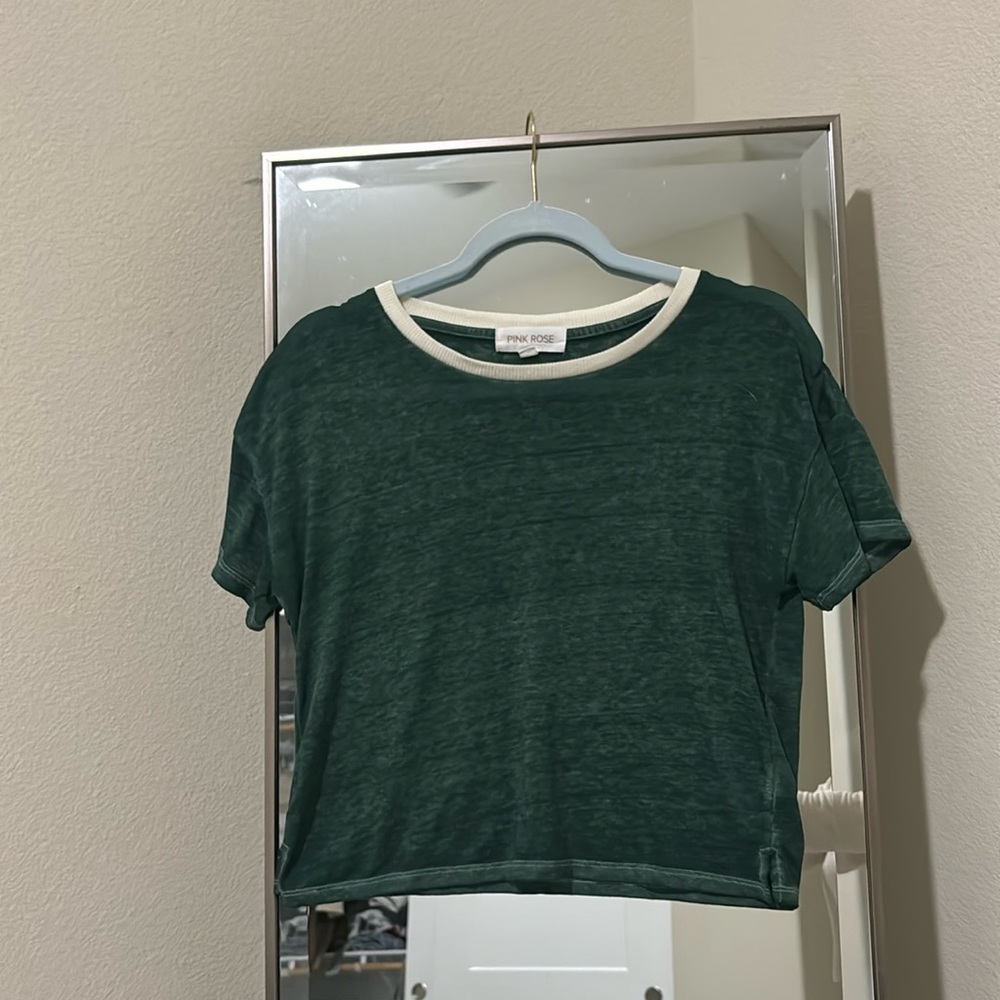 PINK ROSE 💖Green T-Shirt